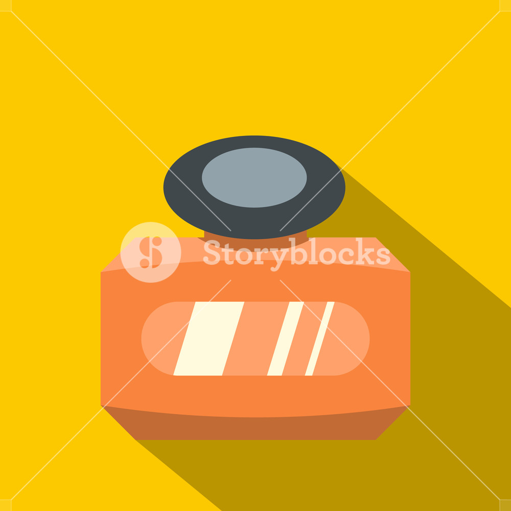 1000x1000 Orange Bottle Of Female Perfume Icon Flat Illustration Of Orange