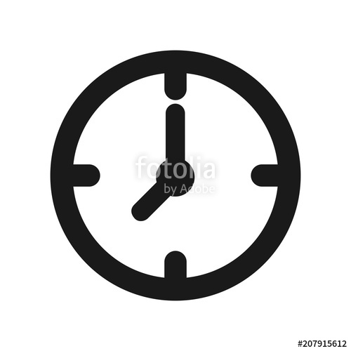 500x500 Clock Logo Time Icon Period Symbol Vector Stock Image