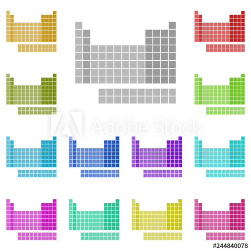 500x500 Periodic Table Icon In Multi Color Simple Glyph, Flat Vector