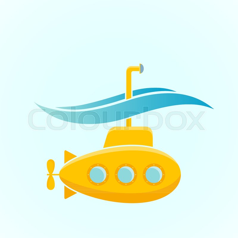 800x800 Icon Yellow Submarine With Periscope Stock Vector Colourbox