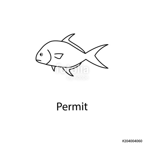 500x500 Permit Icon Element Of Marine Life For Mobile Concept And Web