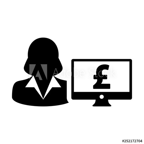 500x500 Computer Icon Vector Female Person User Avatar With Monitor Screen