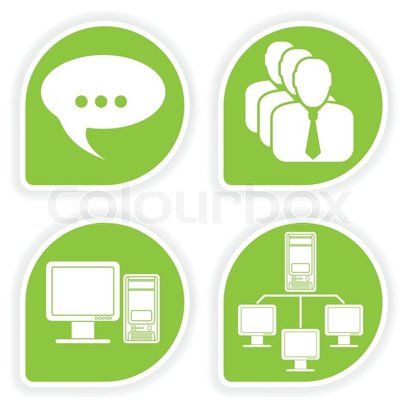 800x800 Collect Sticker With Computer Icon And Stock Vector Colourbox