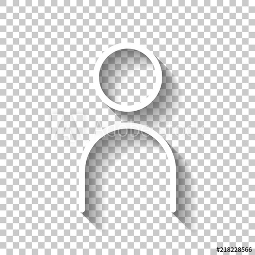 500x500 Simple Person Icon Linear Symbol, Thin Outline White Icon