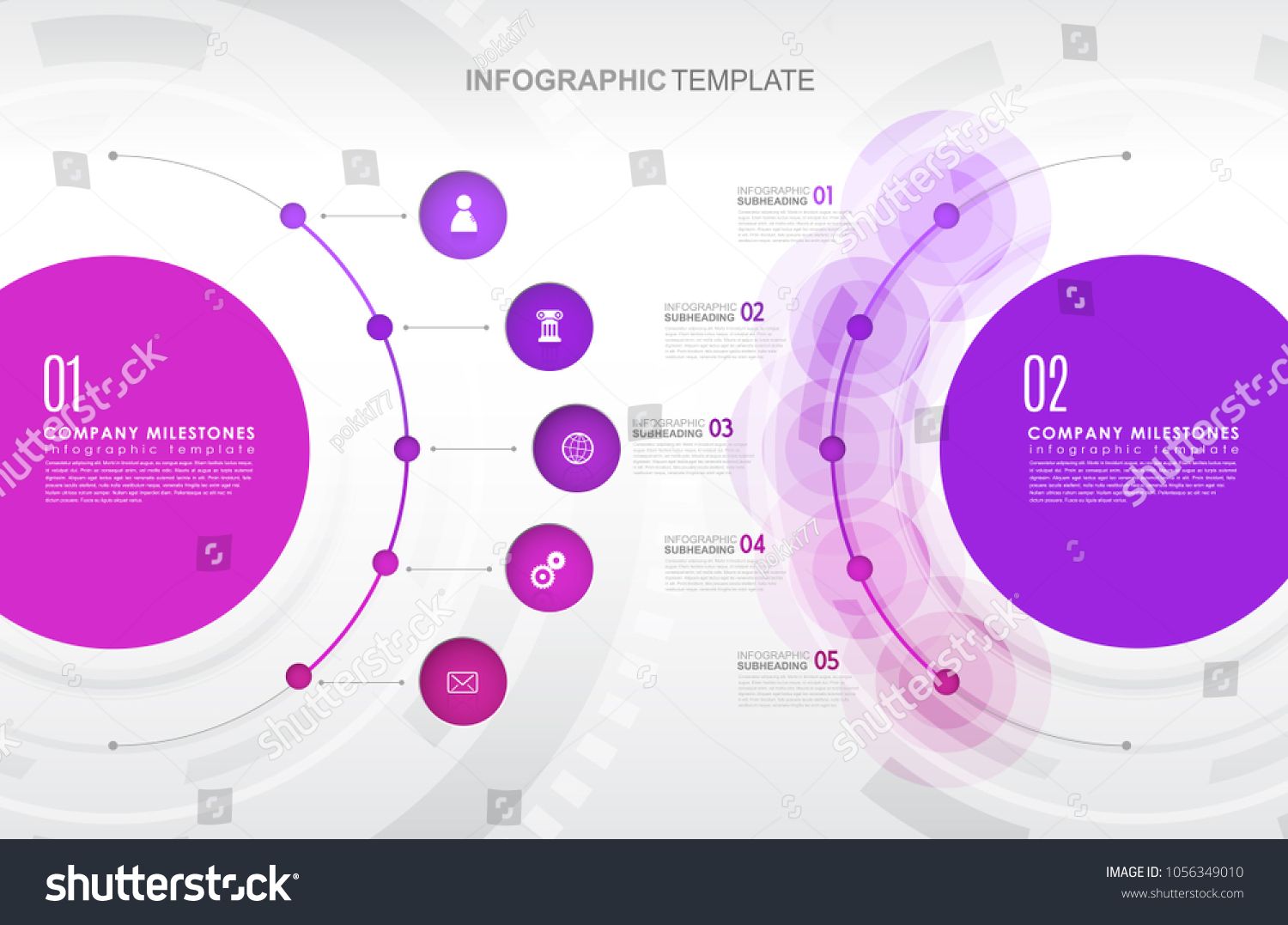 1500x1077 Infographic Vector Illustration With Purple Circles, Infographic