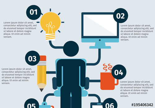 500x348 Productivity Infographic With Pictorial Person Icon Element Buy