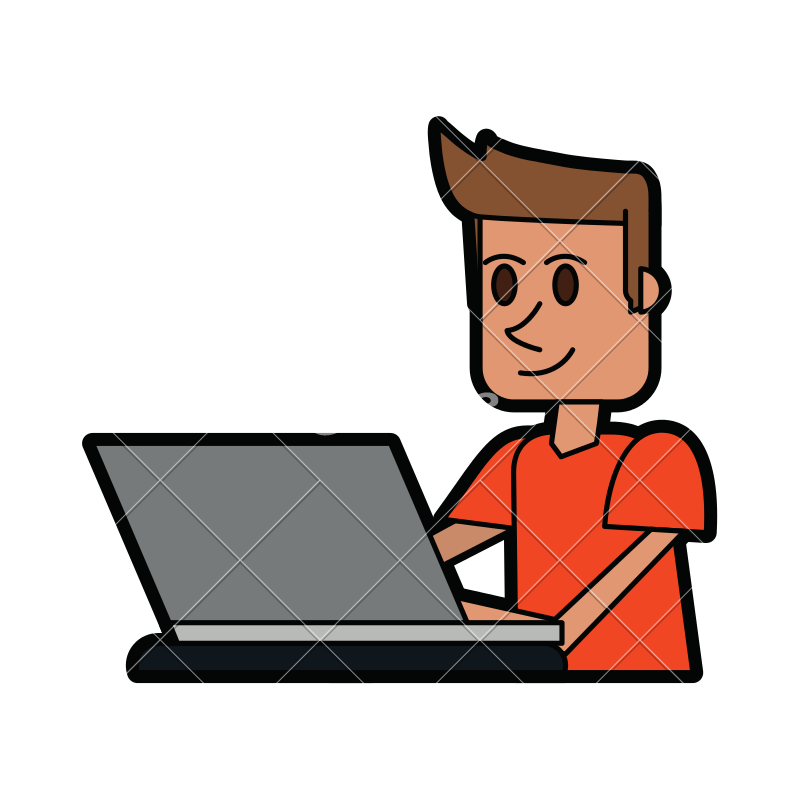 800x800 Person Using Laptop Computer Icon Image