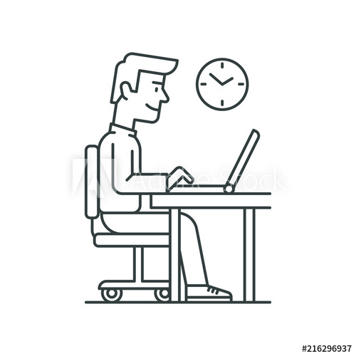 500x500 Business Person Working On Computer Man Sitting Behind A Laptop
