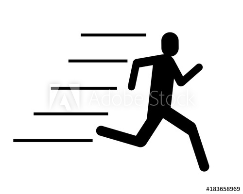 500x400 Person Running Fast Pictogram Icon Silhouette Vector
