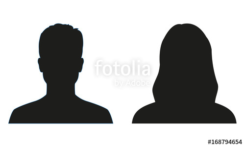 500x300 Man And Woman Silhouette People Avatar Profile Or Icon Vector