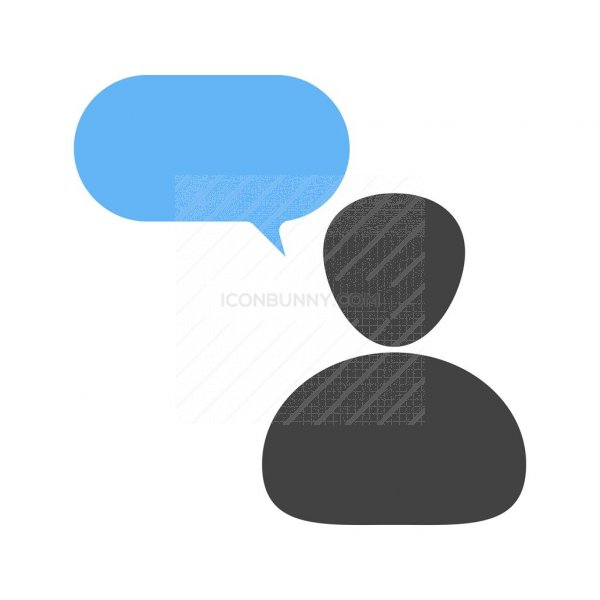 600x600 Person Speaking Blue Black Icon