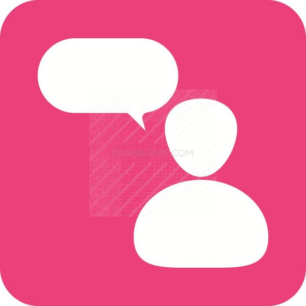 600x600 Person Speaking Flat Round Corner Icon