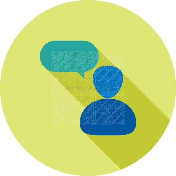600x600 Person Speaking Flat Shadowed Icon