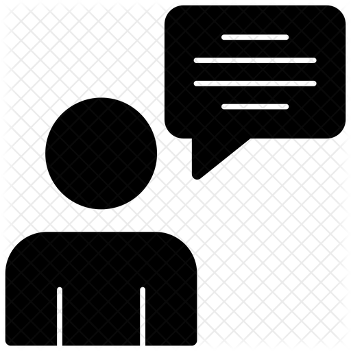 512x512 Person Speaking Icon Of Glyph Style