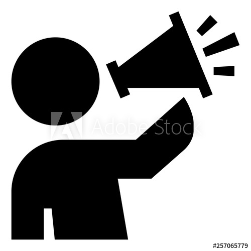500x500 Person Speaking Into Megaphone Vector Icon