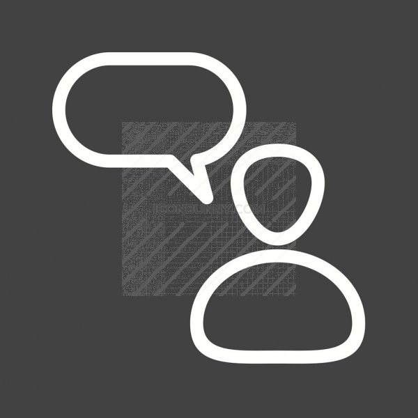 600x600 Person Speaking Line Inverted Icon