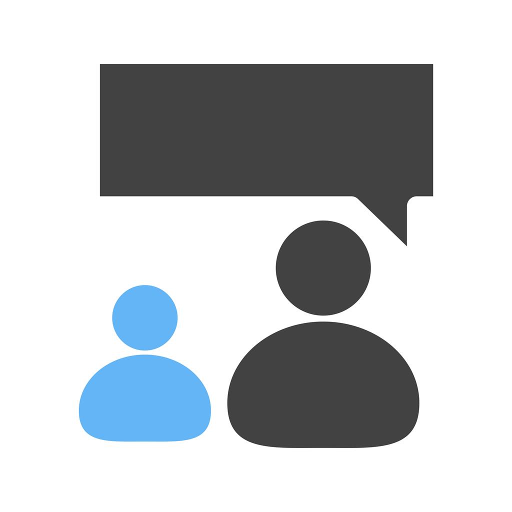 1024x1024 One Person Talking Blue Black Icon