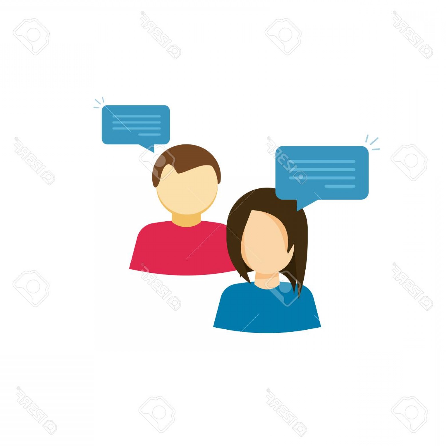 1560x1560 Photostock Vector Couple Talking Vector Icon Flat Cartoon Style