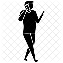 256x256 Talking On The Phone Icon Of Glyph Style