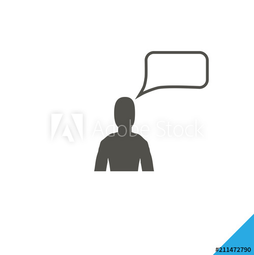 499x500 User And Speech Bubble, Person Talking Icon Vector, Filled Flat