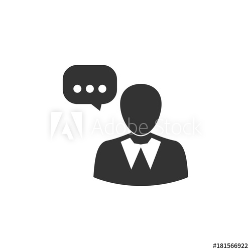 500x500 User And Speech Bubble, Person Talking Icon Business, Human