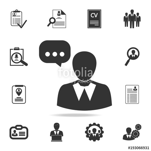 500x500 User And Speech Bubble, Person Talking Icon Set Of Human