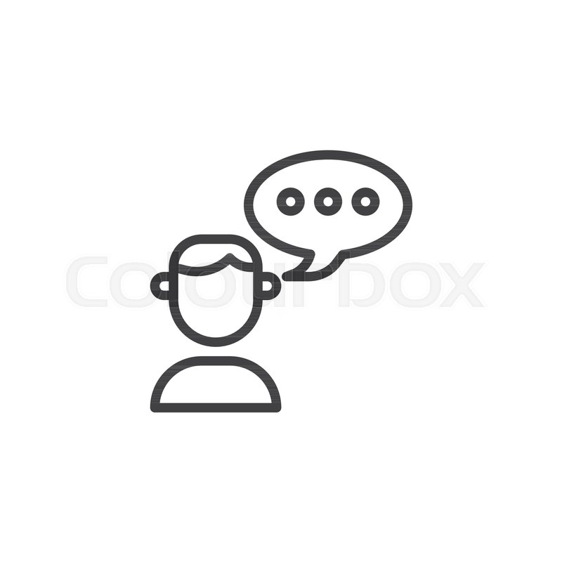800x800 User And Speech Bubble Line Icon, Stock Vector Colourbox