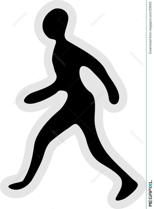 591x800 Person Walking Icon Illustration