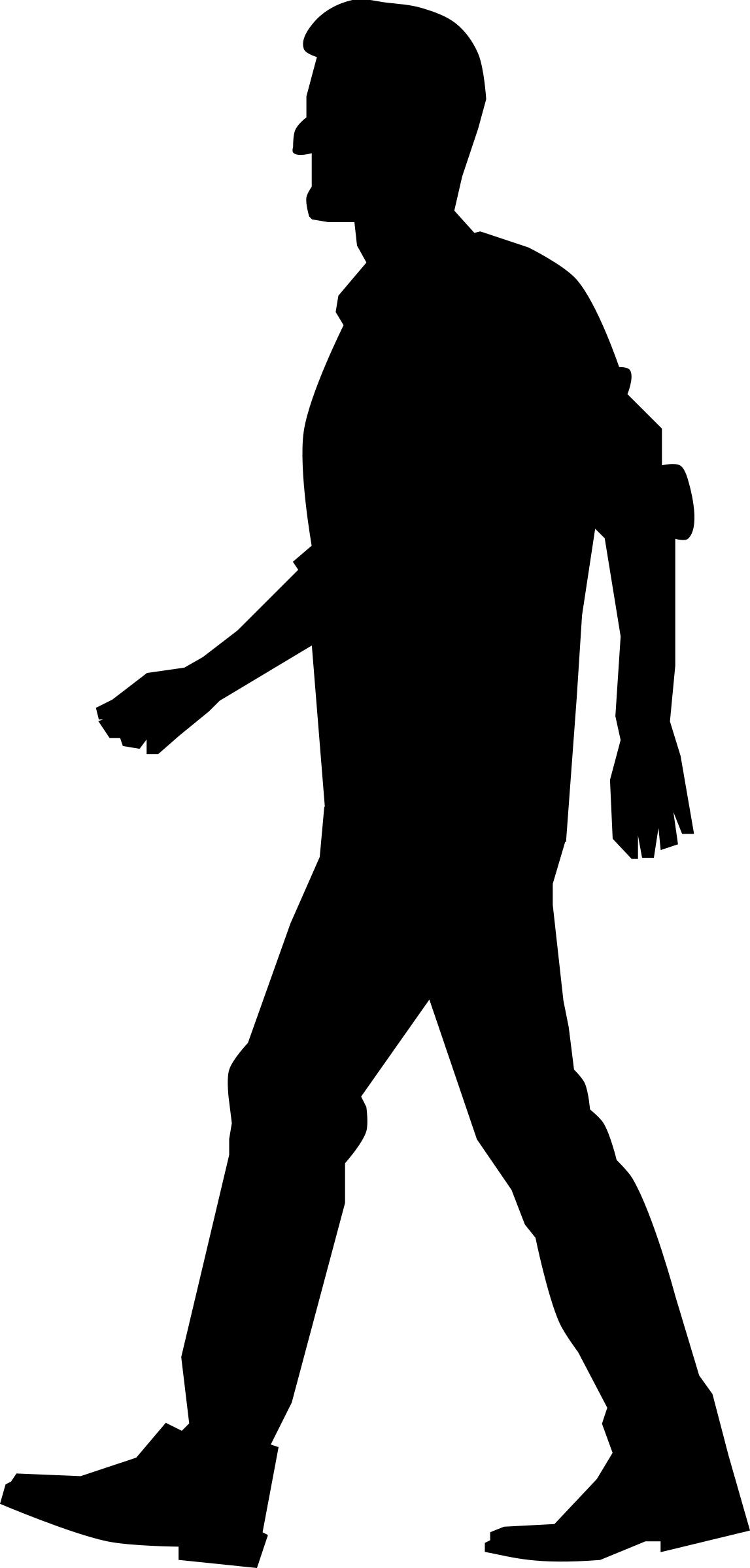 1147x2400 Silhouette Person Walking Png