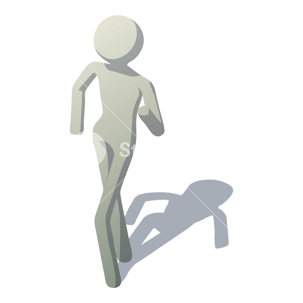 1000x1000 Stick Man Walking Icon Isometric Illustration Of Stick Man
