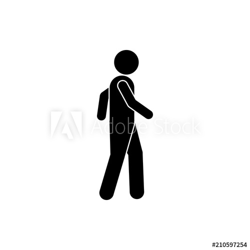 500x500 Walking Icon From Man Poses Set Style Monochrome Gray Icons