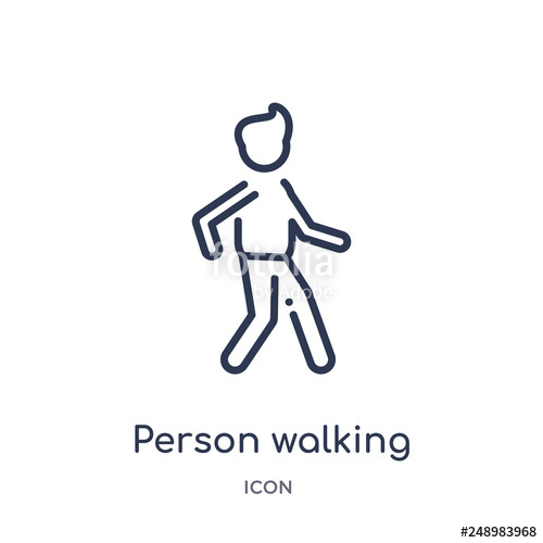 500x500 Person Walking Icon From People Outline Collection Thin Line