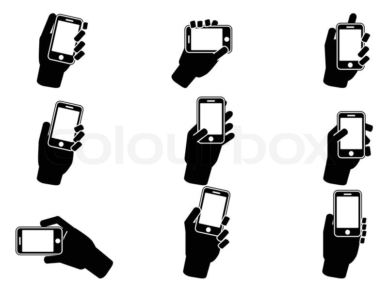 800x600 Isolated Hand Holding Smartphone Icons Stock Vector Colourbox