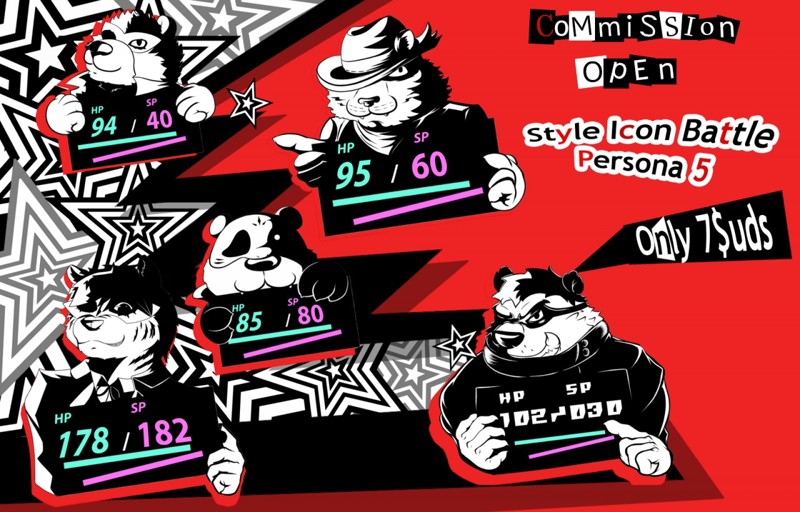 800x512 Close Commission Icon Battle Style Persona