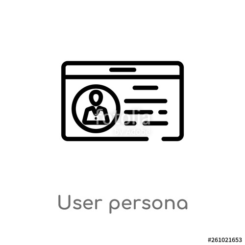 500x500 Outline User Persona Vector Icon Isolated Black Simple Line