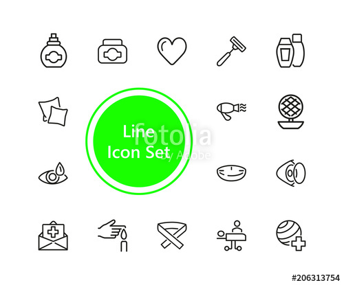 500x415 Set Of Self And Personal Care Line Icons Stock Image And Royalty