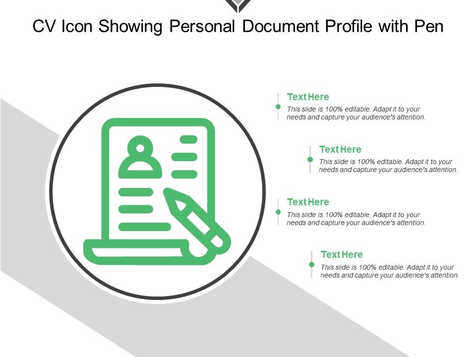 960x720 Cv Icon Showing Personal Document Profile With Pen Powerpoint