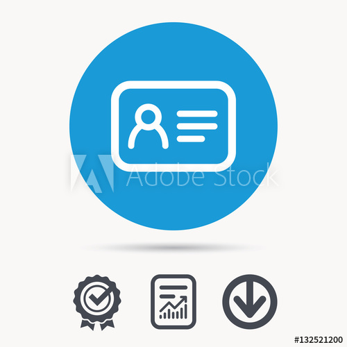 500x500 Id Card Icon Personal Identification Document Symbol Achievement
