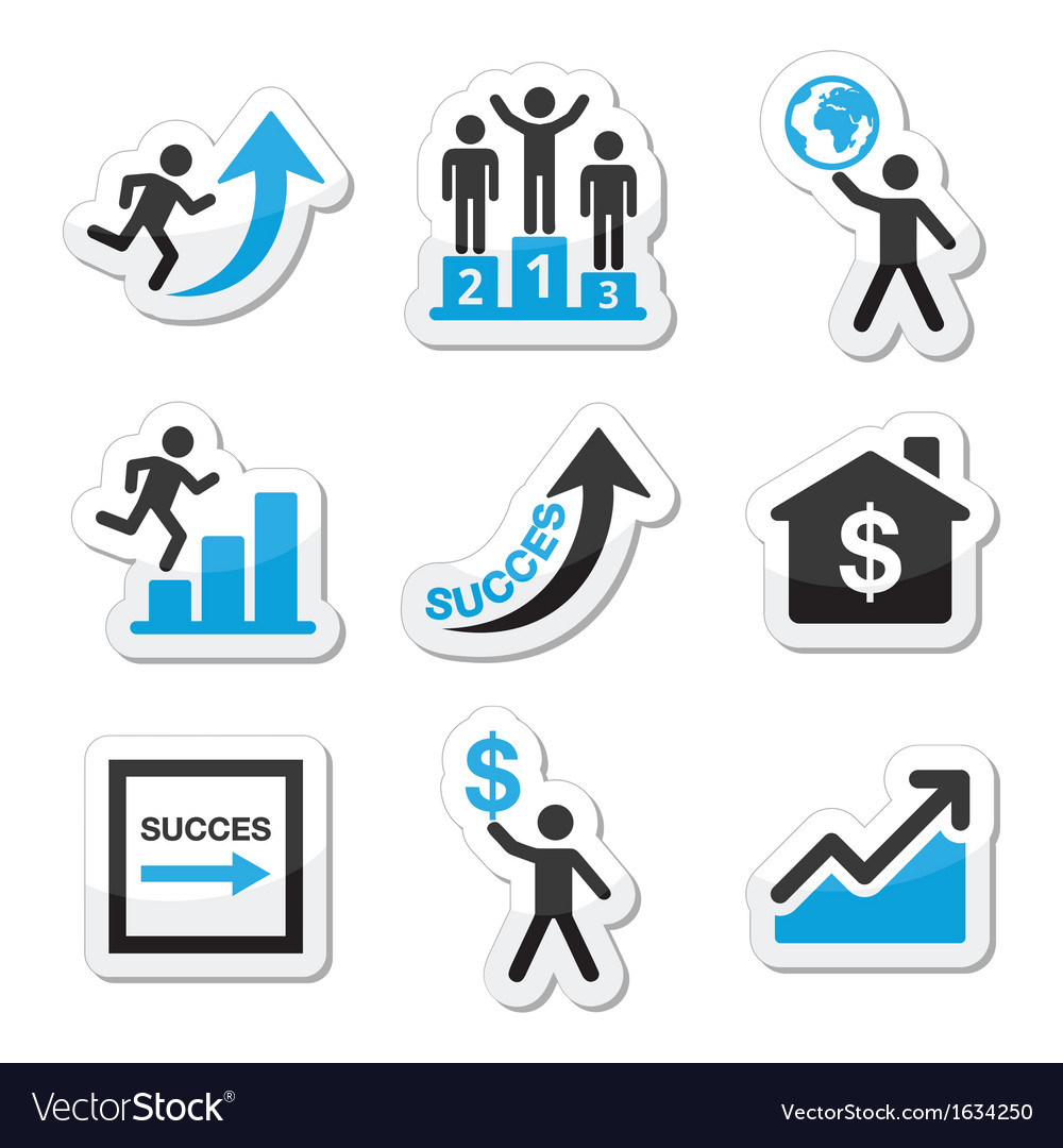 1000x1080 Is Self Development Success In Business Icons Set Vector Image
