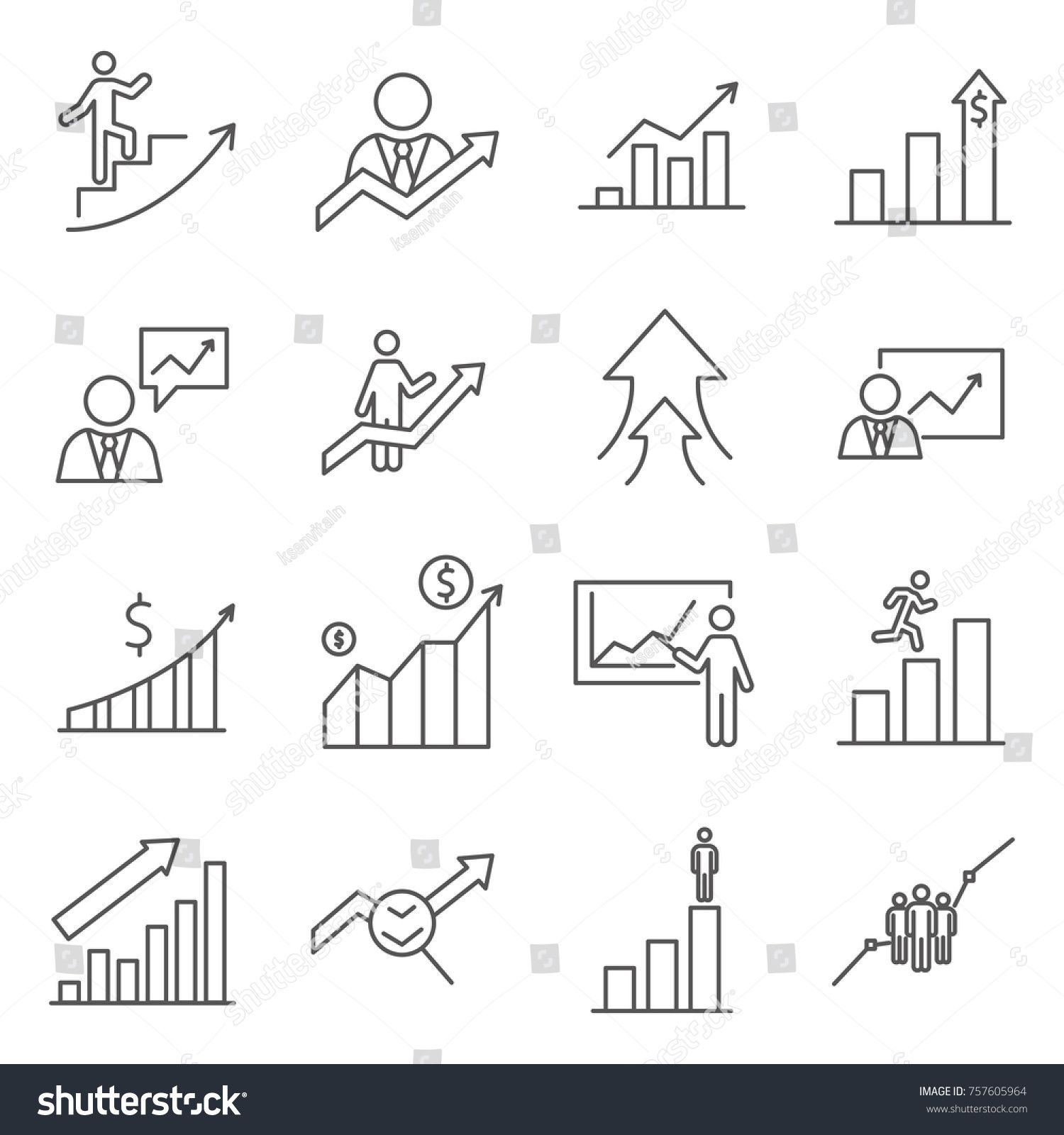 1500x1600 Set Of Growth Related Vector Line Icons Includes Such Icons As