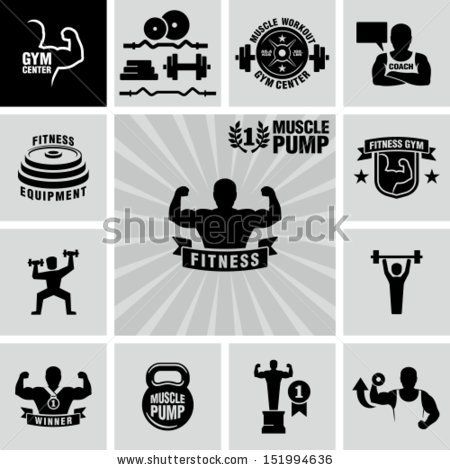 450x470 Bodybuilding Fitness Gym Icons