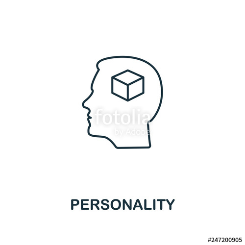 500x500 Personality Icon Thin Outline Creativepersonality Design