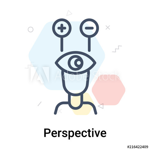 500x500 Perspective Icon Vector Sign And Symbol Isolated On White