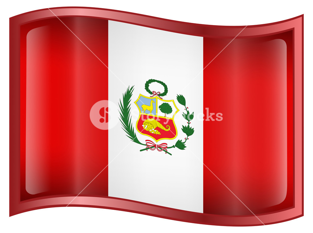 1000x743 Peru Flag Icon, Isolated On White Background Royalty Free Stock