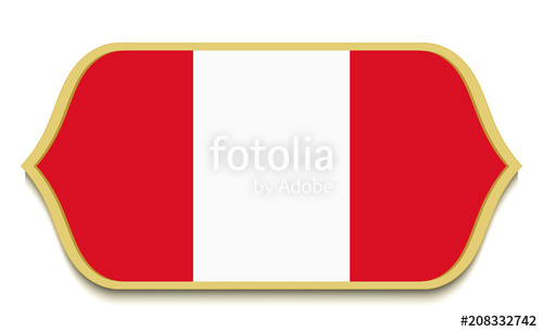500x306 Peru Flat National Flag Icon Button Peruvian Symbol Isolated