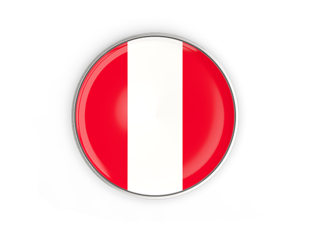 640x480 Round Button With Metal Frame Illustration Of Flag Of Peru