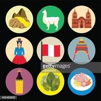 200x200 Peru Icon Set Stock Vectors