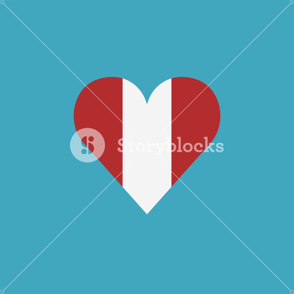 1000x1000 Peru Flag Icon In A Heart Shape In Flat Design Independence Day