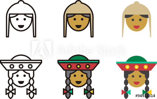500x317 Set Of Peruvian Man And Woman Icons With Traditional Clothing