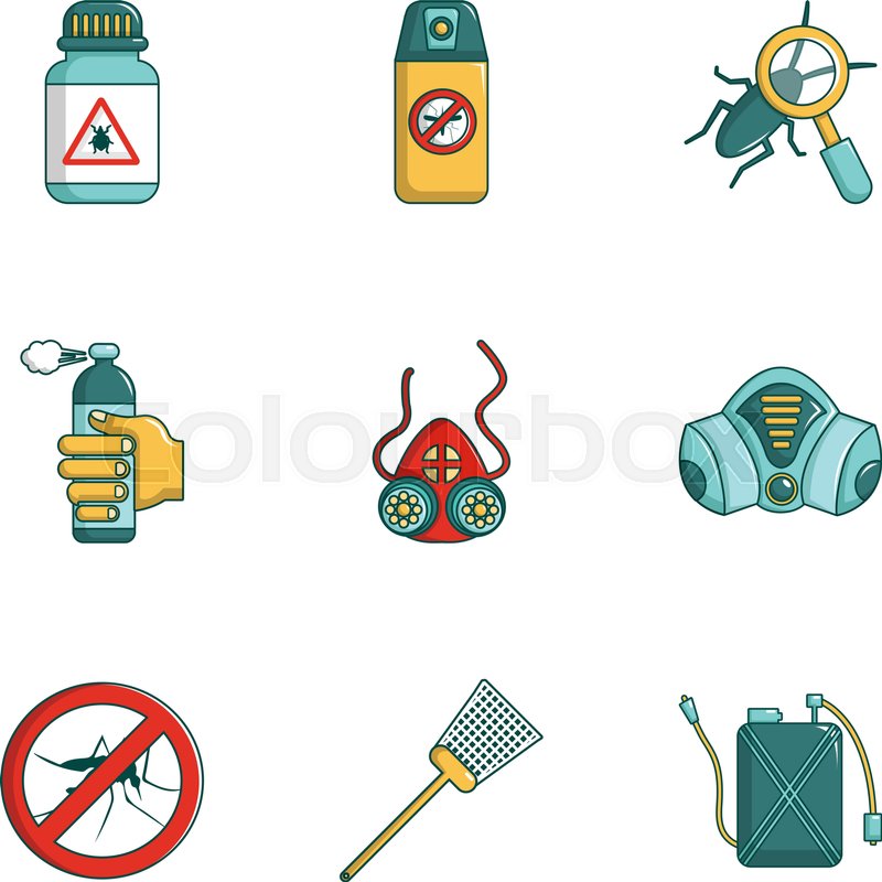 800x800 Pest Control Icons Set Cartoon Set Of Stock Vector Colourbox